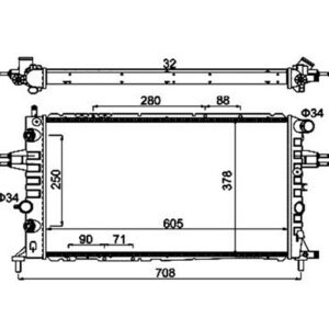 RADYATÖR ASTRA G F07. F08. F35. F48. F69 2.0 16V; 2.2 16V; 2.0Dİ; ZAFIRA F75 1.8 16V; 2.0; 2.2 1 - MARELLI