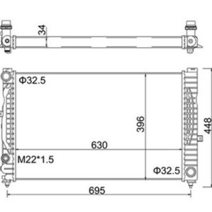 RADYATÖR A4/ A4 AVANT 8D2. 8D5. B5 2.4; 2.6; 2.8; 2.5TDİ; A6/ A6 AVANT 4A. C4 2.8; A6/ A6 AVANT - MARELLI