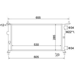 RADYATÖR CORSA B 1.0I 12V-1.2I 16V KLİMASIZ MEK 530x285x34 - MARELLI