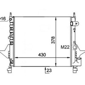 RADYATÖR TWNG 93-96 MEK KLİMASIZ 430x378x23 - MARELLI