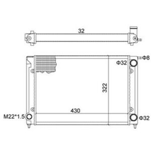 RADYATÖR CORRADO 53I 1.8 16V; 2.0; GOLF I 155 1.6; 1.8; GOLF II 19E/1G1 1.6; 1.8; JETTA I 16 - MARELLI