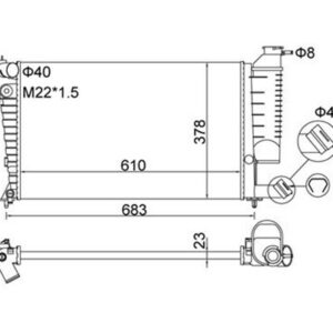 350213522003 RADYATÖR XSARA 97-00 306 93-00 1.4-1.6-1.8-2.0 AC MEK 610x378x23 - MARELLI