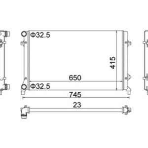 350213853003 RADYATÖR GOLF V-CADDY III-JETTAIII-PASSAT-OCTAVIA AC KLİMASIZ MEK OTOM 640x414.5x23 - MARELLI