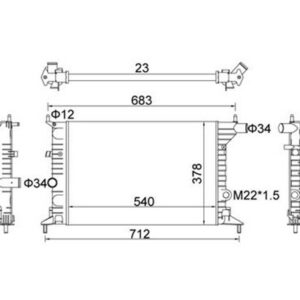 350213274003 RADYATÖR VECTRA B 96-02 1.6-1.8/2.0 AC MEK 540x378x23 - MARELLI