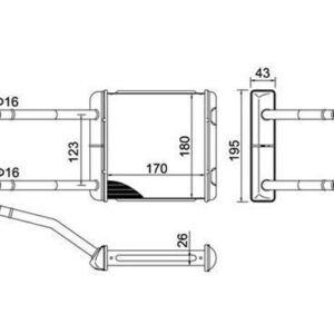 KALORİFER RADYATÖRÜ ASTRA F-CALIBRA A-VECTRA A BORULU KLİMASIZ 182x190x48 - MARELLI