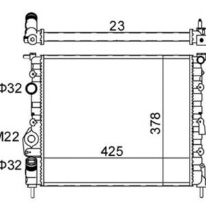 350213261003 RADYATÖR CLIO II-LOGAN 04 KNG 01 MGN 96 1.4-1.61.5D-1.9 KLİMASIZ MEK 430x377.5x23 - MARELLI