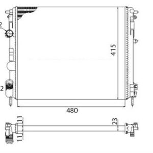 350213103503 RADYATÖR CLIO II-KNG-LOGAN1.5 DCI-1.6 16V-1.9 DTI-K4M AC MEK 480x415x23 - MARELLI