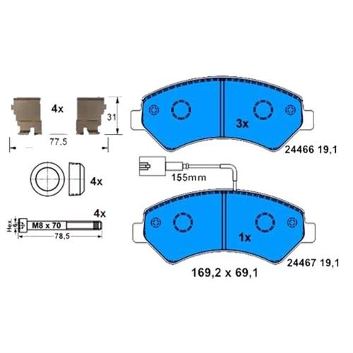 ÖN BALATA BOXER 06-11 DUCATO 06-11 JUMPER 06-11 FİŞLİ - MARELLI