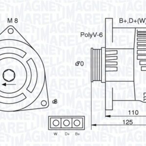 ALTERNATÖR 14V 100A MAN - MARELLI