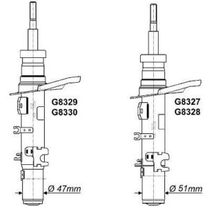 ÖN AMORTİSÖR SAĞ CITROEN C-ELYSE 2012 P301 2012 47 CM GAZLI - MONROE