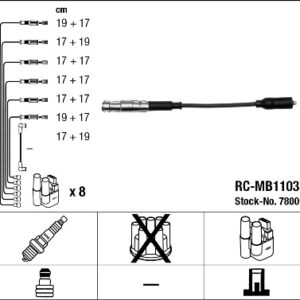 ATESLEME KABLOSU SETI 16 LI MERCEDES M113 W202 C219 W210 W211 W163 W220 - NGK