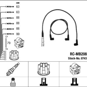 ATESLEME KABLOSU SETI MERCEDES M110 W114 W123 W116 W126 - NGK