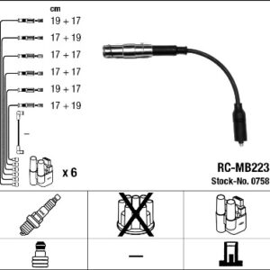 ATESLEME KABLOSU SETI 12 LI MERCEDES M112 W202 W203 W210 W220 W163 - NGK