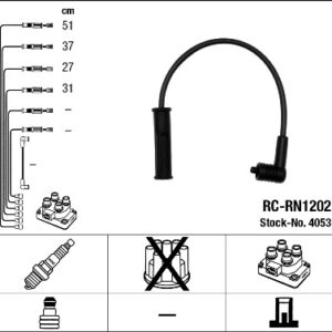 44310 BUJİ KABLOSU TK RC-RN1202 LOGAN 04 SANDERO 10 CLIO 98-05 MGN 96-99 1.4-1.6 - NGK