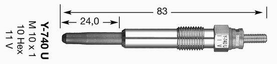 2273 KIZDIRMA BUJİSİ Y-730U MGN 1.9 DTI 97-01 - LGN 2.2 D 95-01 - NGK