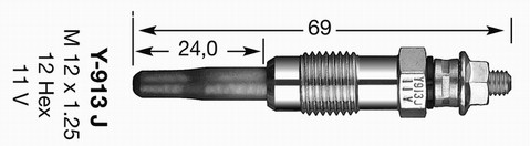 KIZDIRMA BUJİSİ Y-913J R9 DZL-CLIO I 1.9 DZL - NGK