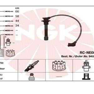 RC-NE08 BUJİ KABLOSU NISSAN ALMERA 1.4-1.6 - NGK