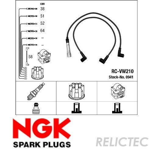 X BUJİ KABLOSU CADDY 85-92 GOLF I-II-JETTA II-PASSAT 85-88 T4 2.0-1.9 RC-VW210 AEE-ALM - NGK