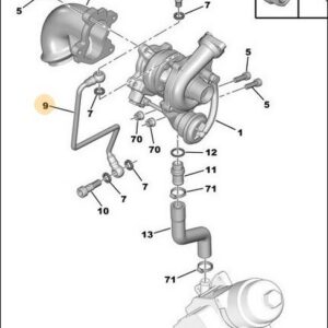 TURBO YAĞ BORUSU P107-206-207-307-BIPPER-P206 -PLUS-C1-C2-C3-C3 II-III-NEMO-XSARA II-FIESTA 1.4 DV4 - PSA