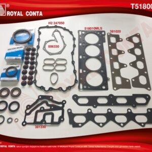 MOTOR TAKIM CONTA SKC Lİ LGN II 2.0 16V F4R REİNZ KEÇELİ VE SUBAP LASTİKLİ - ROYAL