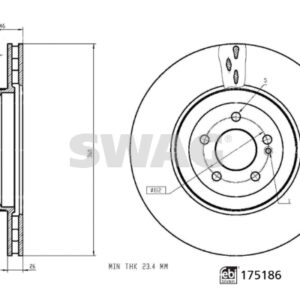 FREN DİSKİ MERCEDES BENZ PKW FEBI 175186 - SWAG