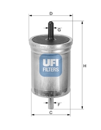 YAKIT FİLTRESİ B.Y TIP VOLVO 850 91-96 C70 CABRIO COUPE 98-05 S70 97-00 V70 97-00 XC70 97-02 S90 2.9 97-98 TIRNAKSIZ - UFI