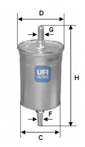 YAKIT FİLTRESİ B.Y TIP VOLVO S40 95-04 S60 00 10 S80 98-06 XC70 2.4 2.5 00 02 TIRNAKLI V40 95-04 V70 00 07 - UFI