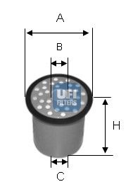 YAKIT FİLTRESİ CLIO 1.9D - MGN I 1.9D - SAFRANE 2.1DT-2.5DT SAFRANE II 2.2DT - UFI