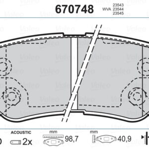 ARKA BALATA SONATA 01/05 MATRIX 1.8 01 GETZ 03 TUCSON 04 SANTAFE 01 GDB3282 - VALEO