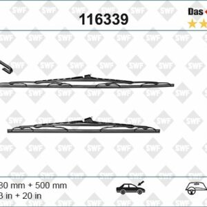 SİLECEK SWF 58 50cm SPOİLERLİ BMW E46 00/05 116139 116611 - VALEO