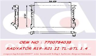 RADYATÖR R19-R21 89-93 CLIO I 91-98 1.7-1.8 MEK KLİMASIZ 430x377.5x23 - VALEO