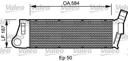 TURBO RADYATÖRÜ INTERCOOLER MGN II-SCENIC 1.5 DCI- 1.9 DCI 584x187x50 - VALEO