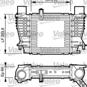 TURBO RADYATÖRÜ INTERCOOLER CLIO III 05 MODUS 04 1.5DCI 210x203.8x64 - VALEO