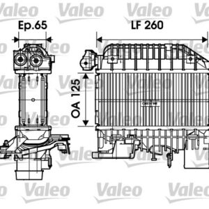 TURBO RADYATÖRÜ INTERCOOLER AVENSIS 2.0 D4D 99-05 65x260x125 - VALEO