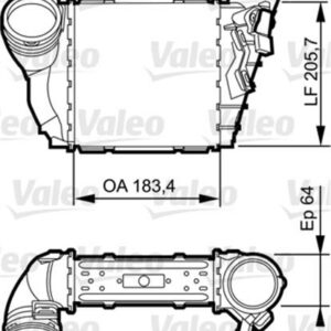 x TURBO RADYATÖRÜ INTERCOOLER BORA-GOLF IV-A3-LEON-OCTAVIA 1.9 TDI - VALEO