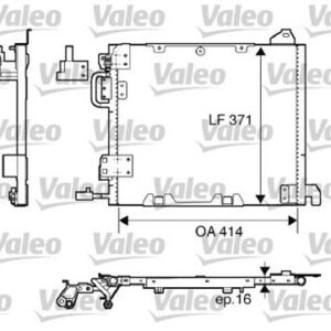 x KLİMA KONDENSERİ ASTRA G-ZAFIRA 98-02 1.7DTI-1.7CDTI-2.0DI-2.0DTI-2.2DTI 414x371x16 - VALEO