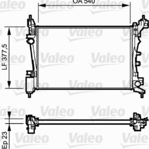 RADYATÖR GRANDE PUNTO 1.2-1.4 1.4 16V 05 AC KLİMALI MEK OTOM 540x377.5x23 - VALEO