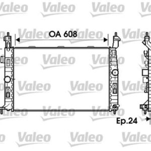 RADYATÖR MERIVA 1.4 16V Twinport-1.6-1.6 16V-1.8: AC KLİMASIZ MEK 608x375x24 - VALEO