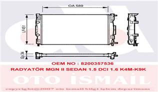 RADYATÖR MGN II 02 SCENIC 03 1.5-1.9DCİ/1.4-1.6-2.0 16V AC KLİMASIZ MEK 589x451x34 - VALEO