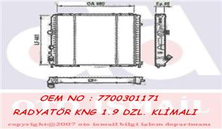 RADYATÖR KNG 97 1.9D F8Q AC MEK 480x442x34 - VALEO