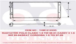 RADYATÖR GOLF 3-LUPO-POLO CLASIC-CADDY 2-CORDOBA-IBIZA II-1.6-2.0 16V-1.9 TDI AC MEK 628x377.5x23 - VALEO