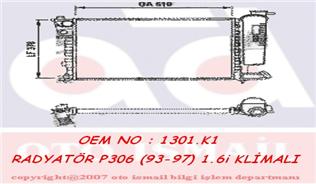 x RADYATÖR P306 93-01 XSARA 97-00 AC MEK 610x377.5x23 - VALEO