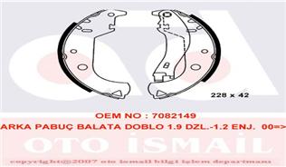 ARKA PABUÇ BALATA DOBLO 1.6-1.9 JTD 03.01 ALBEA 1.2-1.6 11.00 - VALEO