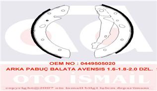 ARKA PABUÇ BALATA AVENSIS 1.6 1.8 2.0 1.6VVT-I/1.8VVT-I 2.0 VVTİ 2.0TD 2.0D-4D 98 03 228x36 - VALEO