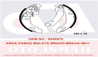 ARKA PABUÇ BALATA BRAVO 1.2 1.4 1.9D 95-01 BRAVA 95-01 PUNTO 1.2 1.6 1.7D 93-00 Y 1.2 180x32 - VALEO