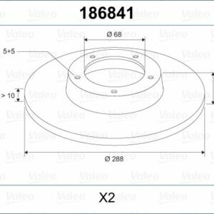 ARKA FREN AYNASI VOLVO S60 01-10 S70 01-05 S80 98-06 XC70 00-07 288x12x5DL - VALEO