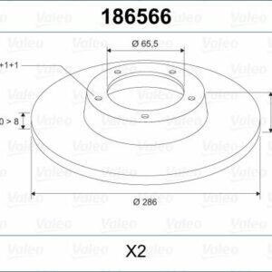 ARKA FREN AYNASI VECTRA B 96-02 SAAB 900 93-03 286 x 10 x 5DL DOLU 5084751-5391578-90495269 - VALEO