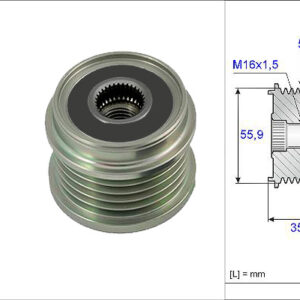 ALTERNATÖR KASNAĞI RULMANLI A6 1.8-1.8 T 97-05 5 KANAL - VALEO