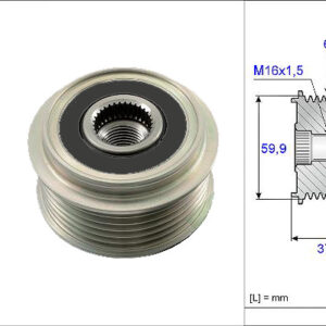 ALTERNATÖR KASNAĞI RULMANLI HYUNDAI İX35 10 TUCSON 04-10 2.0- SONATA 2.0-2.4 05 6 KANAL - VALEO