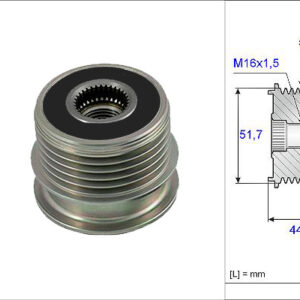 ALTERNATÖR KASNAĞI RULMANLI MERCEDES VANEO 1.6-1.7-1.9 02-05 -A SERISI A190-A210 99-04 5 KANAL - VALEO